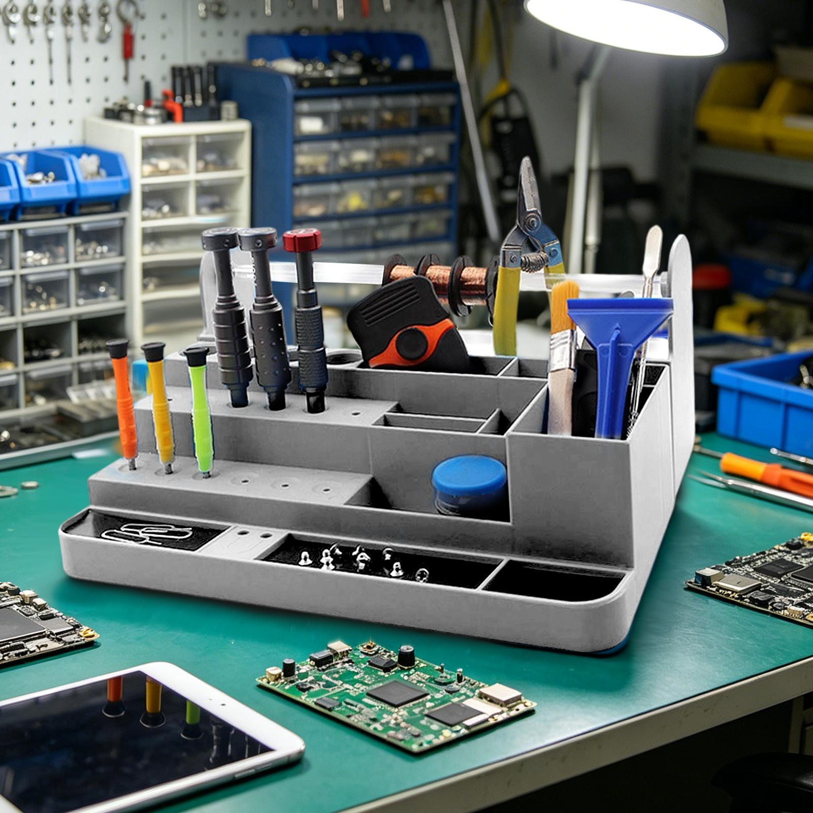 Electronics Repair Shop - حامل أدوات إصلاح الإلكترونيات للطاولة، منظم