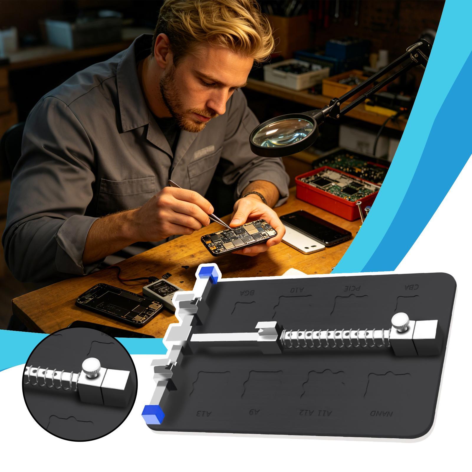 Electronics Repair For Beginners - حامل لوحة PCB قابل للتعديل، مشبك