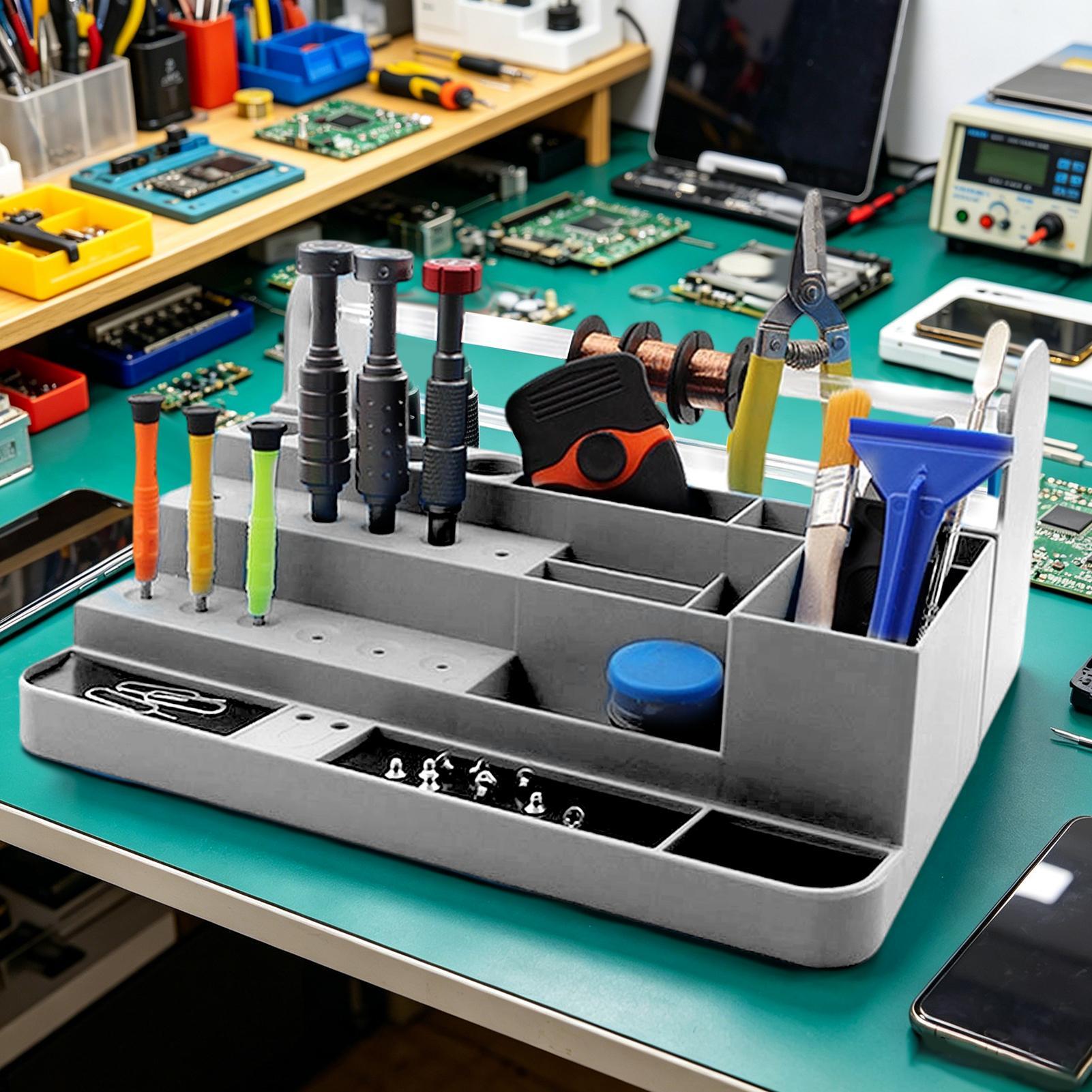 حامل مفكات متعدد الأقسام شديد  - مراجعة Electronics Repair Shop وسعره